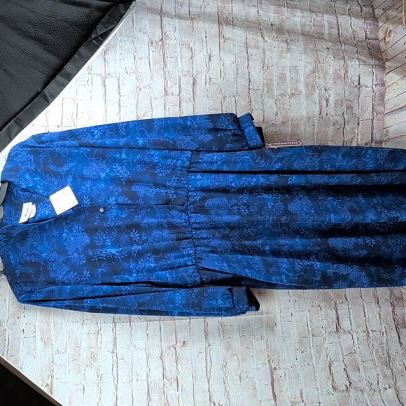 florentine Blue Floral Long Sleeve Dress Size 20 Nwt - Picture 4 of 7